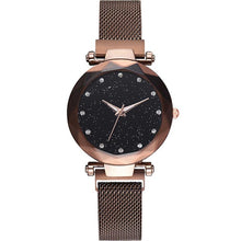 Load image into Gallery viewer, Women Starry Sky Watch Luxury Magnetic Buckle Mesh Band Quartz Wristwatch Female Rose Gold Diamond Watches zegarek damsk