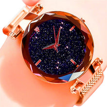 Load image into Gallery viewer, Women Starry Sky Watch Luxury Magnetic Buckle Mesh Band Quartz Wristwatch Female Rose Gold Diamond Watches zegarek damsk
