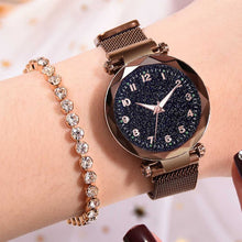 Load image into Gallery viewer, Women Starry Sky Watch Luxury Magnetic Buckle Mesh Band Quartz Wristwatch Female Rose Gold Diamond Watches zegarek damsk