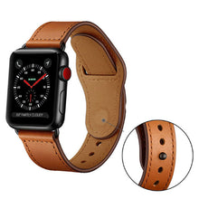 Load image into Gallery viewer, Genuine leather loop strap for apple watch band 42mm 44mm apple watch 4 38mm 40mm iwatch 3/2/1 correa replacement bracelet