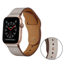Load image into Gallery viewer, Genuine leather loop strap for apple watch band 42mm 44mm apple watch 4 38mm 40mm iwatch 3/2/1 correa replacement bracelet